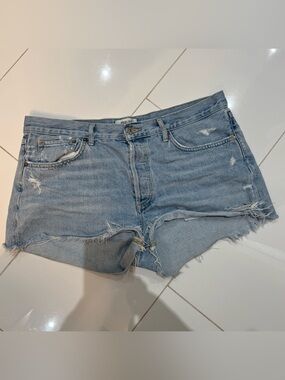 AGOLDE Light Blue Distressed Denim Shorts size 30